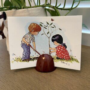 Vintage PAGE UP Document Paper Holder Tortoiseshell Brown